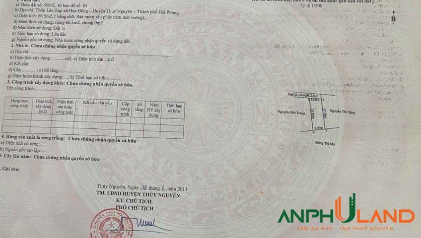Chào bán lô đất tại phường Thuỷ Nguyên ( Hoa động cũ), TP Hải Phòng