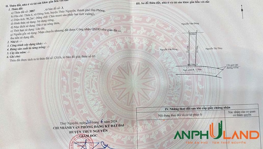 Bán nhanh lô đất mặt đường Đông Sơn, phường Lưu Kiếm, TP Hải Phòng
