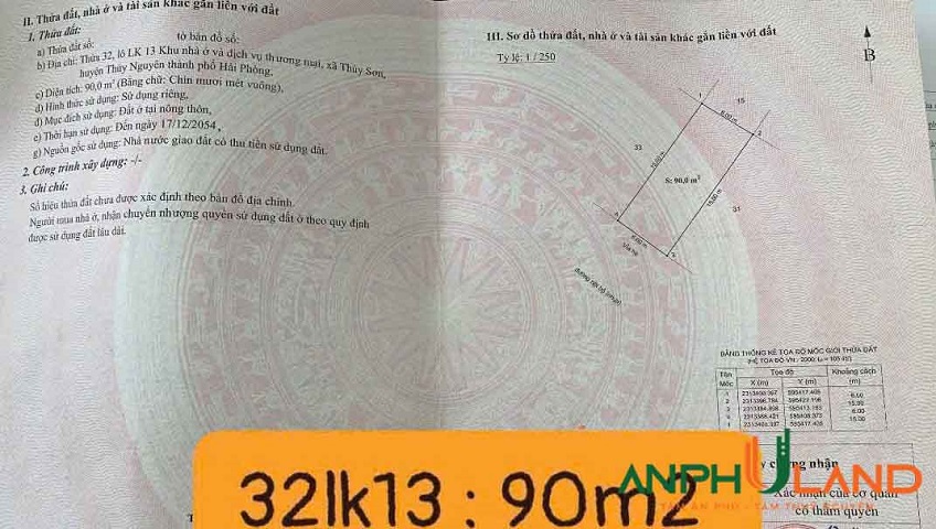 Cần bán đất khu đô thị xanh Tân Quang Minh, Phường Thủy Nguyên ( xã Thủy Sơn), TP Hải Phòng