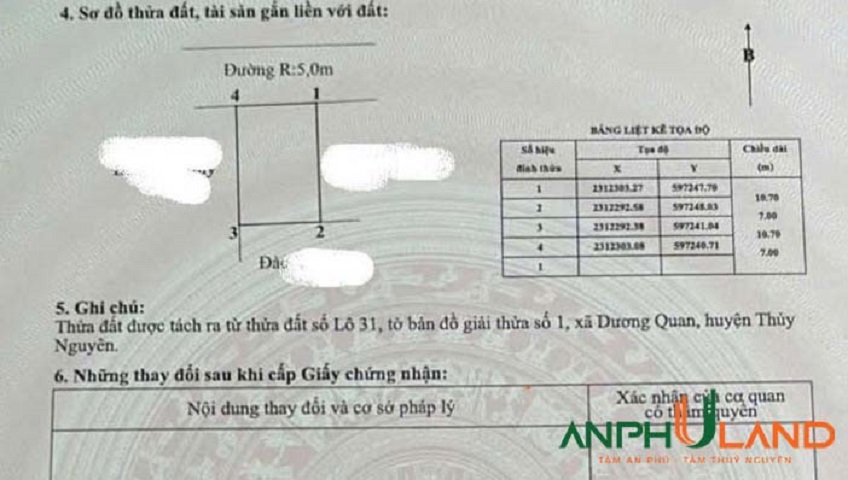 Bán lô đất 75m2 tại TDP Bấc Vang, phường Thuỷ Nguyên. TP Hải Phòng