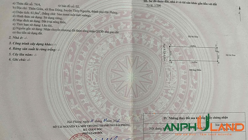 Duy nhất 1 lô ngõ ô tô mà giá chỉ 1,1x tỷ tại phường Thuỷ Nguyên (Hoa Động), TP Hải Phòng