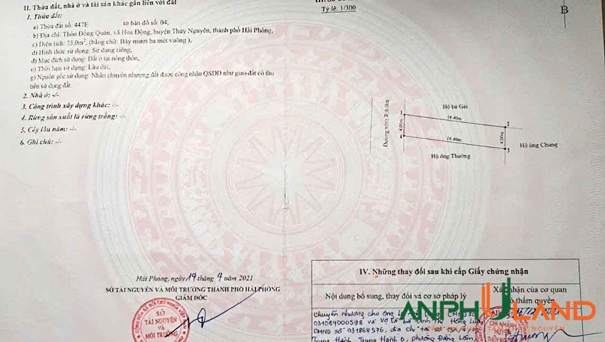 Cần bán lô mặt đường TDP Đồng Quán, Phường Thủy Nguyên ( xã Hoa Động), TP Hải Phòng