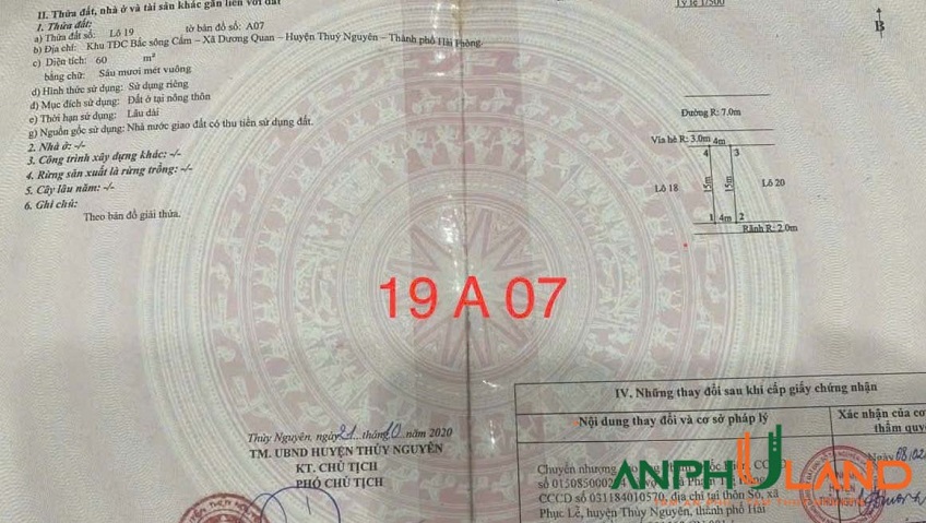 Bảng hàng TĐC khu A Bắc Sông Cấm, phường Thuỷ Nguyên , TP Hải Phòng