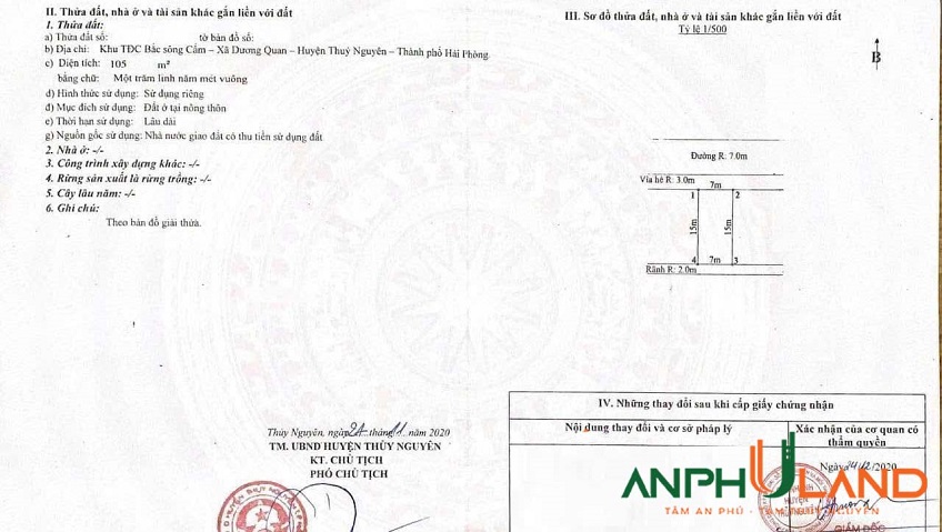 Bán lô đất TĐC khu C Bắc Sông Cấm, phường Thuỷ Nguyên, TP Hải Phòng