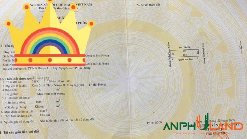 Bán lô đất thổ cư ngay trung tâm phường Thuỷ Nguyên (Thuỷ Sơn), TP Hải Phòng