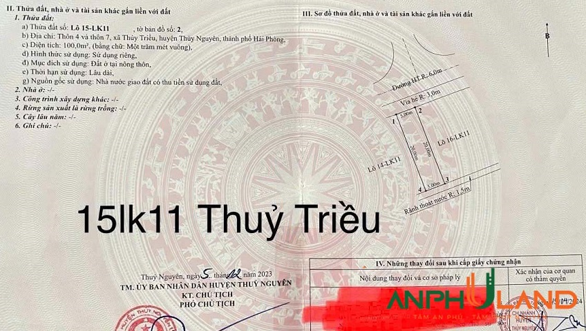 Duy nhất 1 lô 15LK11 đấu giá Thuỷ Triều, phường Hoà Bình, TP Hải Phòng