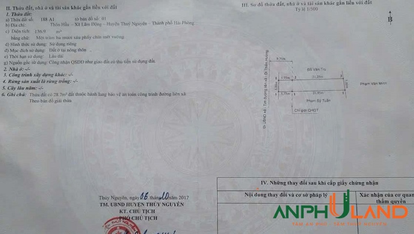 Bán lô đất mặt đường 203 phường Thiên Hương (Lâm Động), TP Hải Phòng