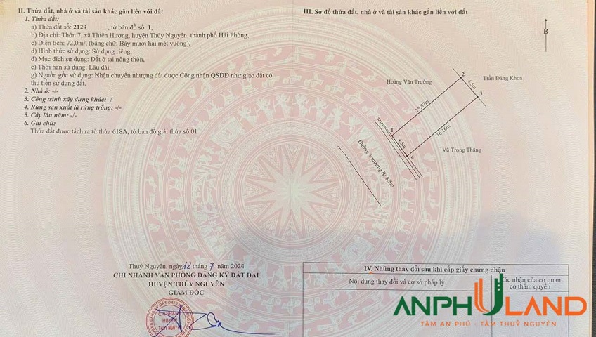 Duy nhất 1 lô đất đẹp tại phường Thiên Hương, TP Hải Phòng