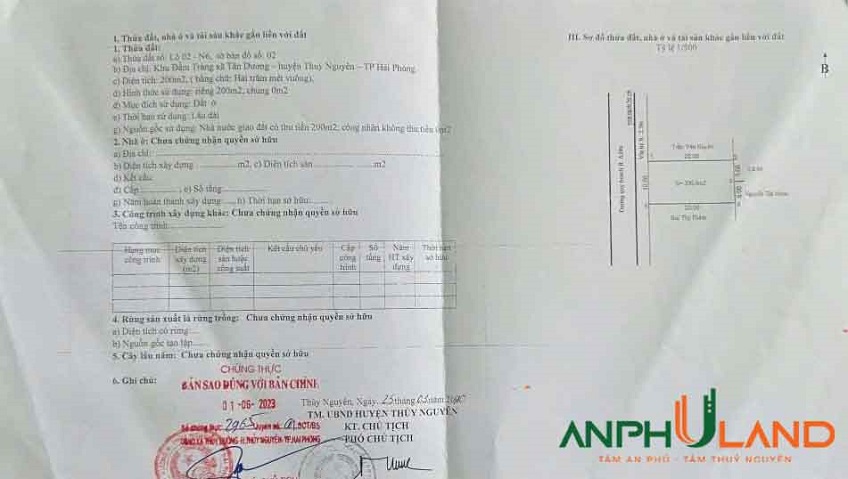 Cần bán lô biệt thự khu Đầm Tràng, Phường Thủy Nguyên ( xã Tân Dương), TP Hải Phòng