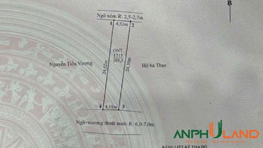 Chào bán lô đất 105m2 tại phường Thuỷ Nguyên (Dương Quan), TP Hải Phòng 