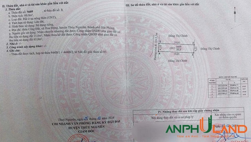 Bán lô đất tuyến 2 đường 203 phường Thuỷ Nguyên (Hoa Động), TP Hải Phòng
