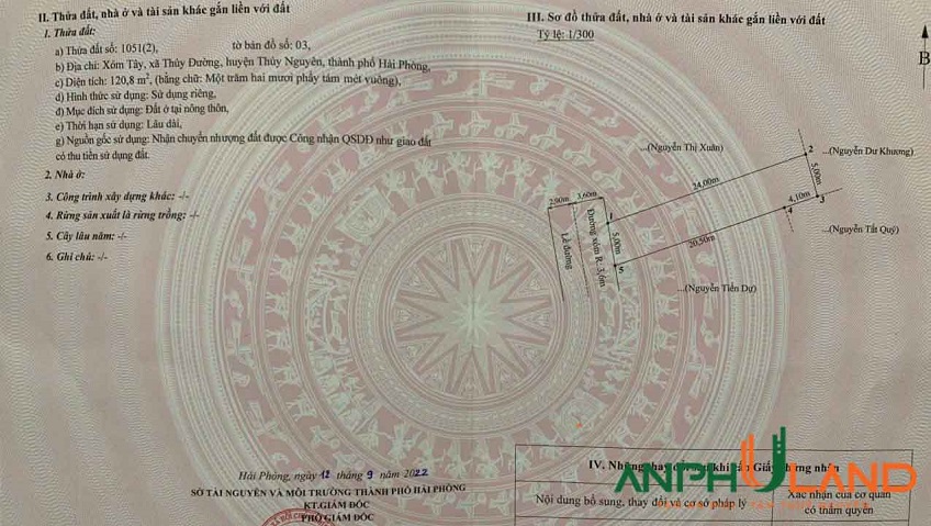 Cần bán siêu phẩm đường gom Máng Nước, TDP Tây, phường Thủy Nguyên, TP Hải Phòng