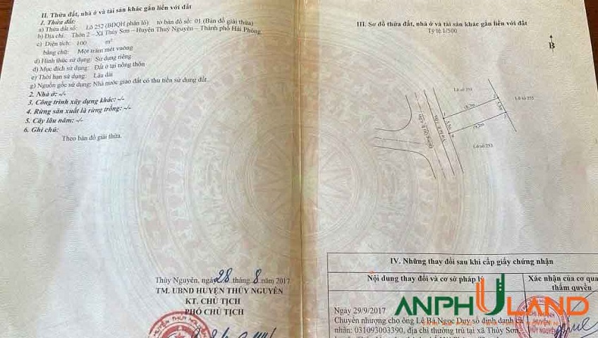 Chính chủ gửi bán đất đấu giá Khau Da, Cửa Trại Phường Thủy Nguyên ( xã Thủy Sơn), TP Hải Phòng