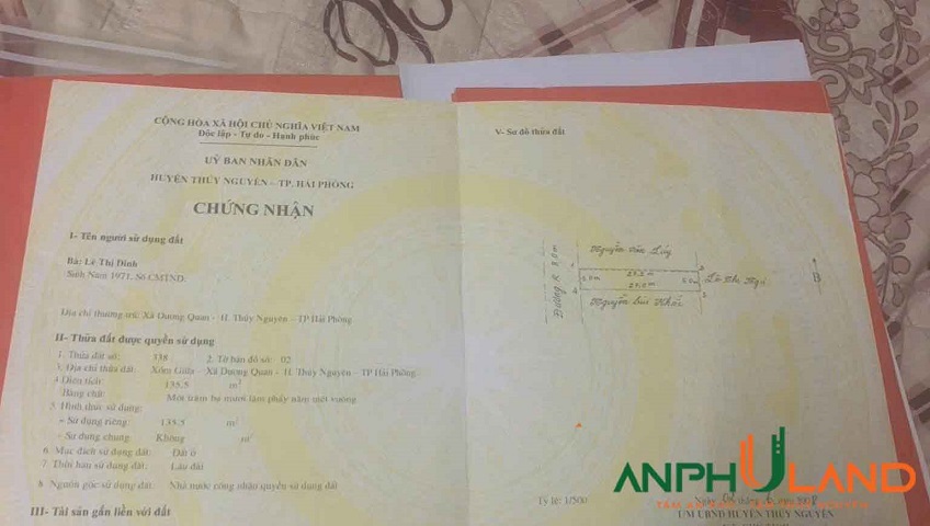 Chính chủ gửi bán lô đất cực đẹp tại Phường Thủy Nguyên ( xã Dương Quan), TP Hải Phòng