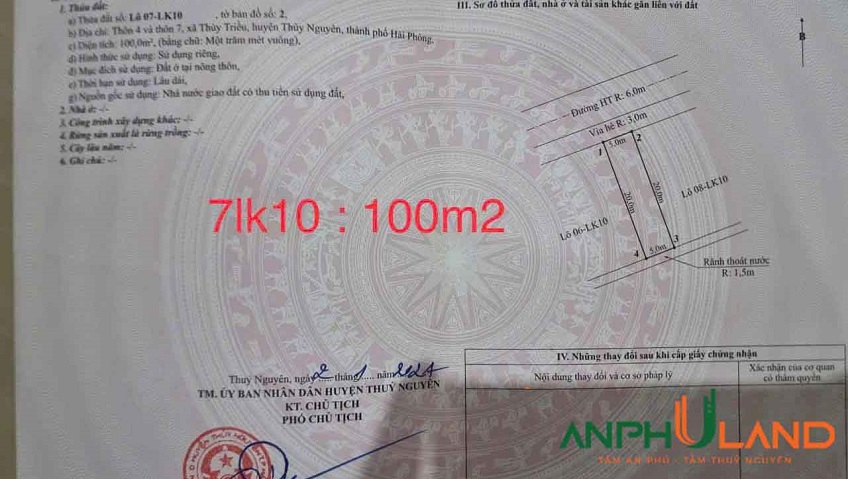 Chính chủ gửi bán vài lô giá tốt tại khu đấu giá Phường Thủy Nguyên ( xã Thủy Triều), TP Hải Phòng
