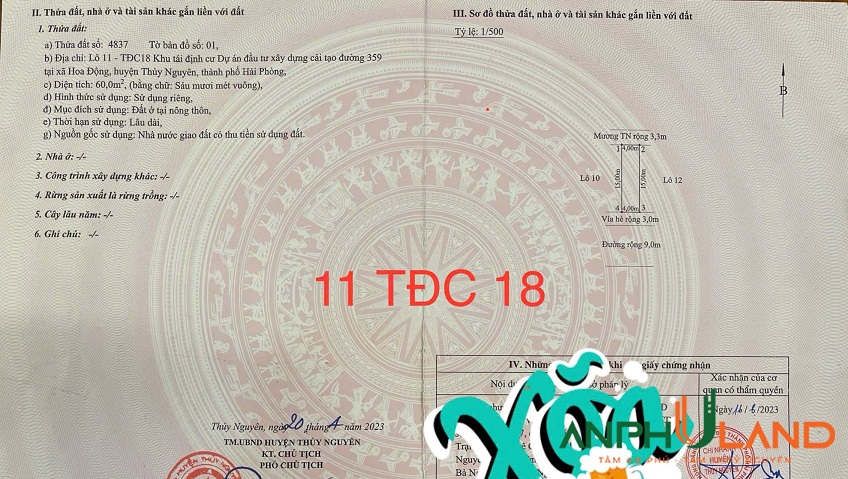 Bán vài lô giá siêu sốc TĐC Hoa Động, phường Thuỷ Nguyên, TP Hải Phòng