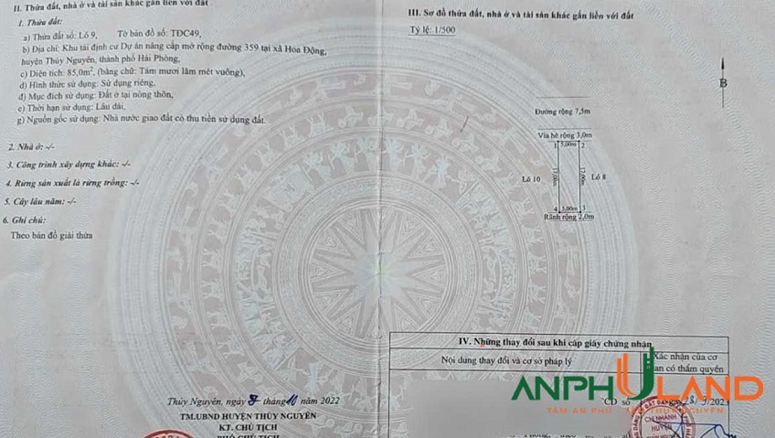 Bán vài lô giá siêu sốc TĐC Hoa Động, phường Thuỷ Nguyên, TP Hải Phòng