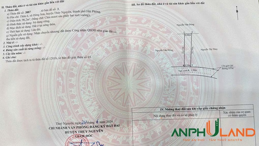 Bán nhanh lô đất mặt đường phường Lưu Kiếm (Đông Sơn), TP Hải Phòng