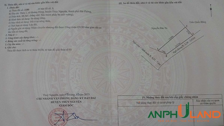 Chính chủ gửi bán lô góc siêu đẹp phường Thiên Hương (Hoàng Động), TP Hải Phòng
