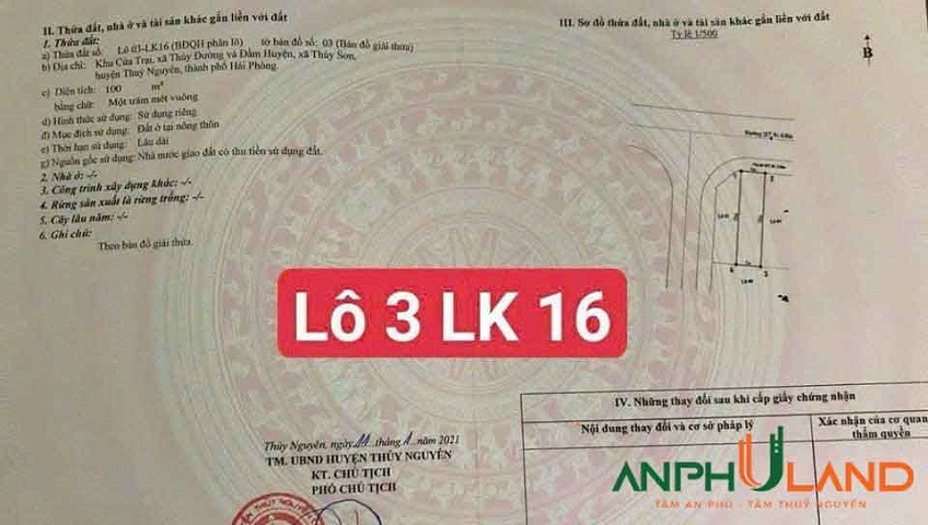 Cần bán lô đất vị trí đẹp tại KĐT Cửa Trại, Phường Thủy Nguyên (xã Thủy Đường), TP Hải Phòng
