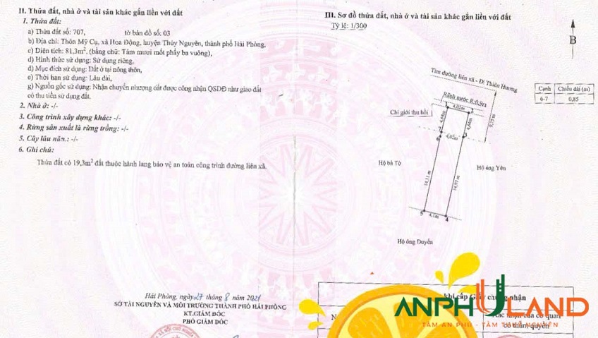 Bán lô đất mặt đường 203 phường Thuỷ Nguyên (Hoa Động), TP Hải Phòng