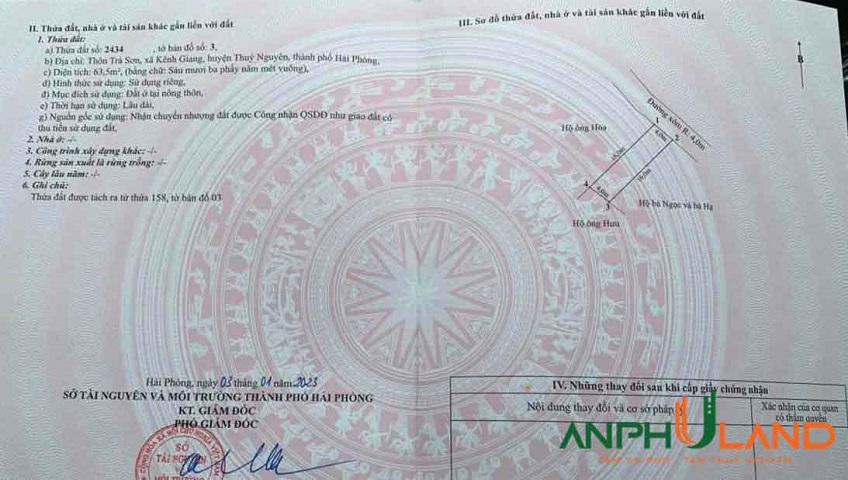 Cần bán lô đất đẹp tại TDP Trà Sơn, Phường Lưu Kiếm ( xã Kênh Giang), TP Hải Phòng