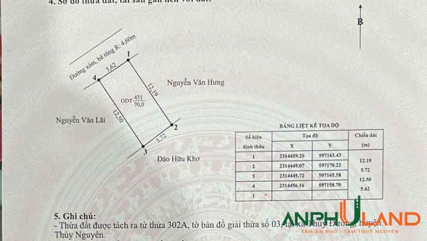 Cần bán lô đất mặt đường TDP Bấc 2, Phường Thủy Nguyên ( xã Thủy Đường), TP Hải Phòng