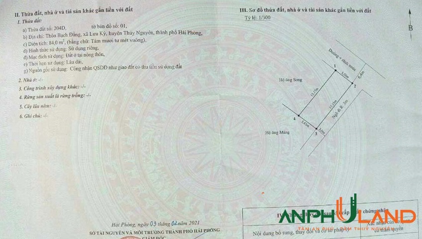 Bán lô góc đẹp, nở hậu phường Lưu Kiếm, TP Hải Phòng