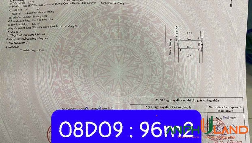 Cần bán vài lô khu D, TĐC Bắc Sông Cấm, Phường Thủy Nguyên ( xã Dương Quan), TP Hải Phòng