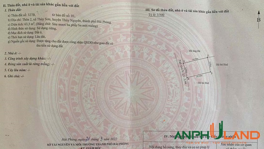Chào bán lô đất đẹp tại phường Thuỷ Nguyên (Thuỷ Sơn), TP Hải Phòng