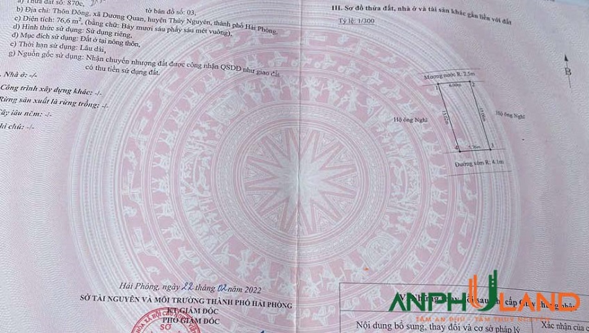 Chính chủ chào bán 2 lô sát khu B, phường Thuỷ Nguyên (Dương Quan), TP Hải Phòng