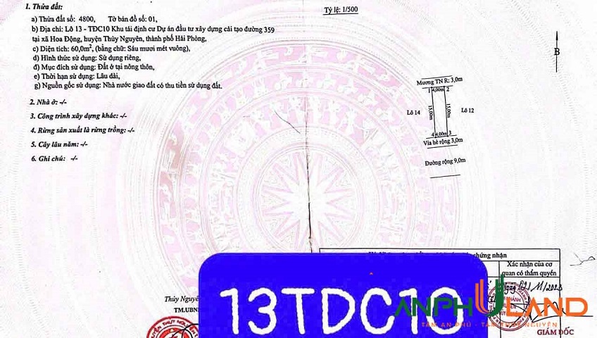 Cần bán lô đất đẹp tại TĐC Phường Thủy Nguyên ( xã Hoa Động), TP Hải Phòng