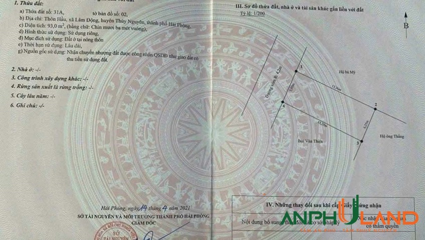 Chính chủ gửi bán lô đất mặt đường trải nhựa tại P. Thiên Hương (Lâm Động), TP Hải Phòng
