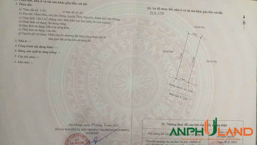 Chính chủ chào bán lô đất siêu đẹp tại Phường Thiên Hương ( xã Lâm Động), TP Hải Phòng