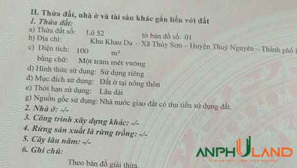 Chuyển nhượng lô đất trục 21m dự án Khau Da, Phường Thủy Nguyên ( xã Thủy Sơn), TP Hải Phòng