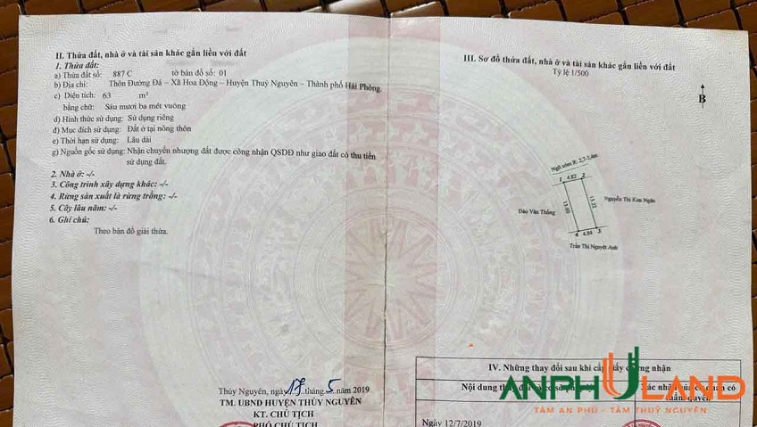 Chào bán lô đất TDP Đường Đá, Phường Thủy Nguyên ( xã Hoa Động), TP Hải Phòng