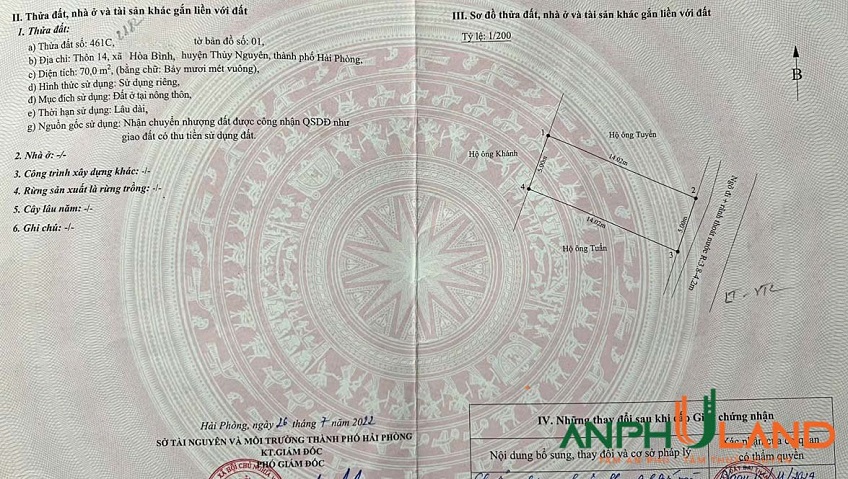 Chính chủ cần bán lô đất đẹp trung tâm phường Hoà Bình, TP Hải Phòng