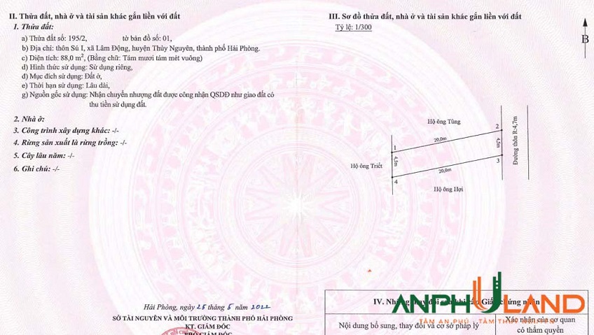 Bán siêu phẩm mặt đường nhựa phường Thiên Hương (Lâm Động), TP Hải Phòng