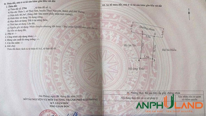 Siêu phẩm đất đẹp tại phường Thuỷ Nguyên (Thuỷ Sơn), TP Hải Phòng