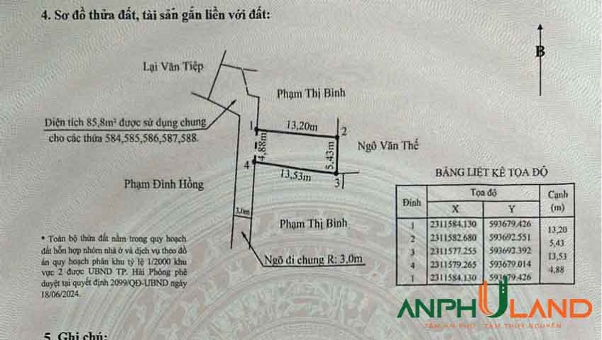 Cần bán lô đất hàng đẹp tại TDP Đông, Phường Thiên Hương ( xã Hoàng Lâm), TP Hải Phòng