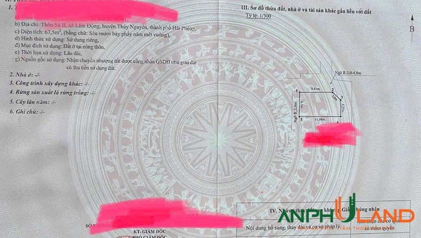 Chính chủ bán lô góc 3 mặt tiền tại TDP Sú 2, phường Thiên Hương (Lâm Động), TP Hải Phòng