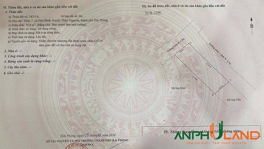 Bán siêu phẩm lô góc đẹp không tì vết tại phường Hoà Bình, TP Hải Phòng