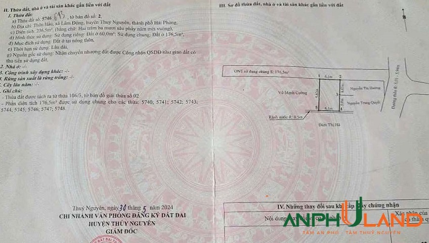 Chào bán lô đất đẹp tại TDP Hầu, phường Thiên Hương, TP Hải Phòng