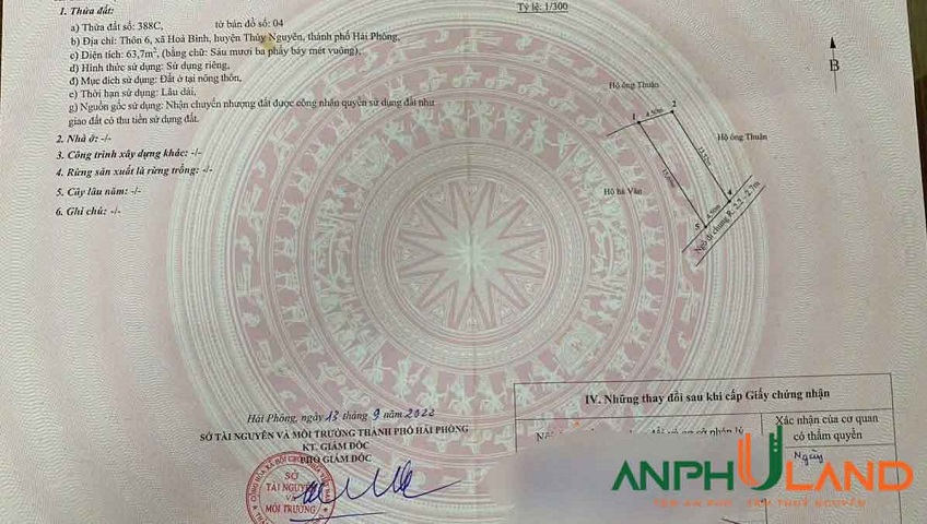 Chính chủ gửi bán 2 lô đất sẵn bìa tại phường Hòa Bình, TP Hải Phòng