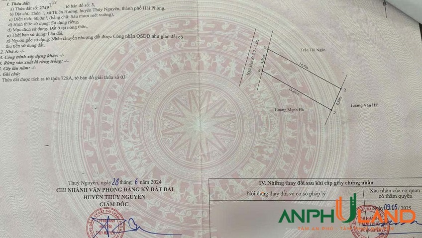 Bán lô đất siêu đẹp 60m²  tại phường Thiên Hương, TP Hải Phòng