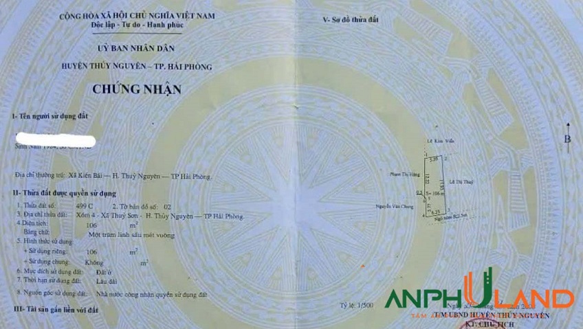 Chính chủ gửi bán lô góc sát KĐT Tân Quang Minh, phường Thuỷ Nguyên, TP Hải Phòng
