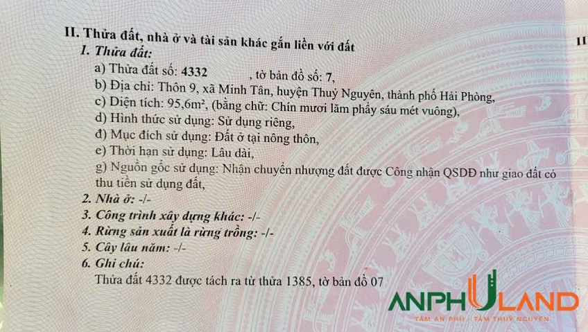  Chào bán căn nhà vườn view Sông Giá, Full bìa đỏ, tại P. Bạch Đằng ( xã Minh Tân), TP Hải Phòng