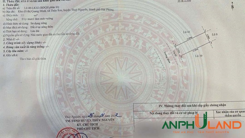 Bán lô đất giá rẻ KĐT Quang Minh trung tâm phường Thuỷ Nguyên, TP Hải Phòng