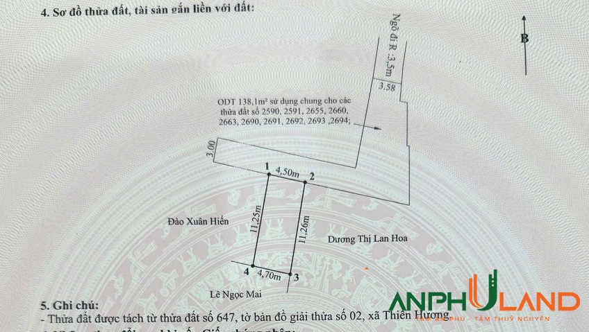 Chủ đi nước ngoài nên muốn bán 1 lô đất tại Trịnh Xá, phường Thiên Hương, TP Hải Phòng