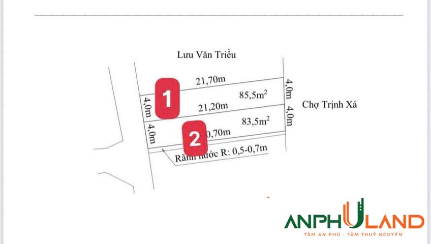 Chào bán 2 lô đất đẹp, ngay chợ Trịnh Xá, Phường Thiên Hương, TP Hải Phòng